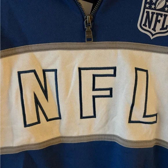 Women's NFL WEAR by Erin Andrews Dark Blue Quarter-Zip Jacket - Picture 3 of 8